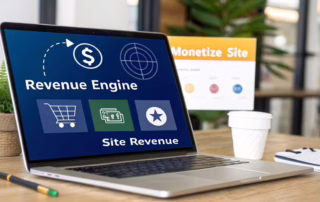 infographic website laptop screen